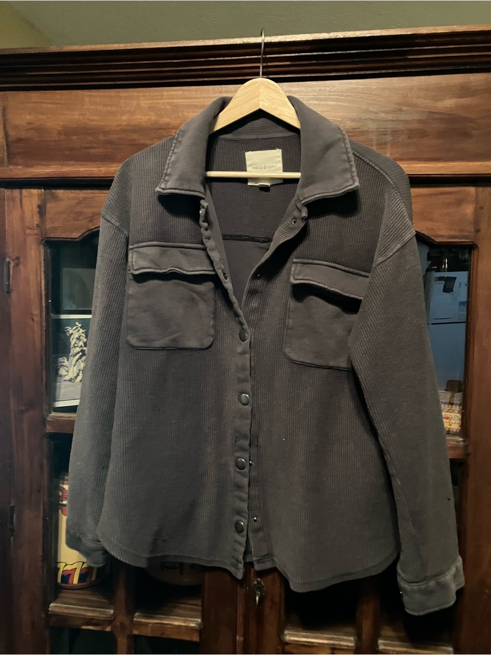 Thread & Supply Gray/Olive  Button-Front Utility Jacket